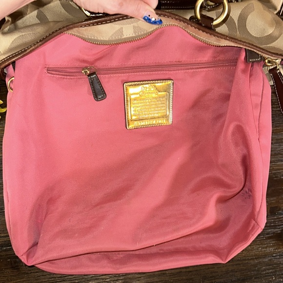 Coach Beige/Brown Op Art Canvas and Leather Julianne Hobo! In Great Condition! - Picture 11 of 12